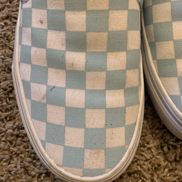 LIGHT BLUE CHECKERED VANS SLIP ONS - Picture 4 of 4